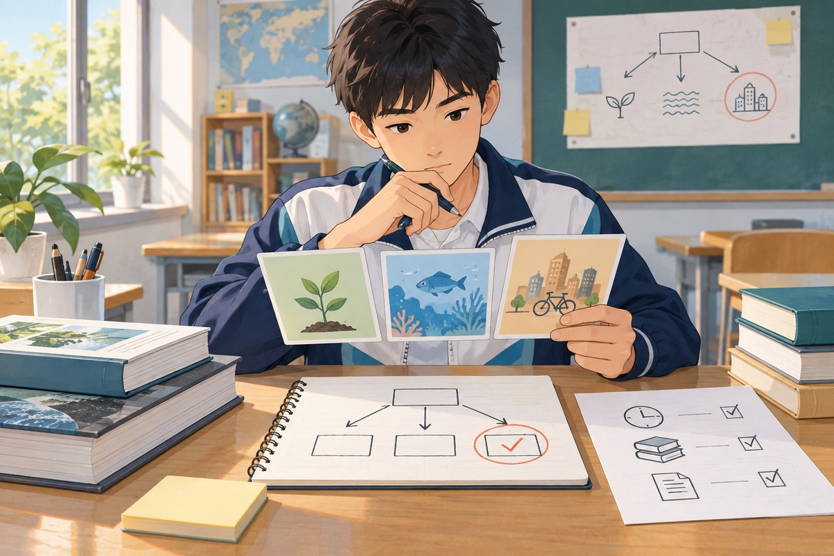 学生比较三个开放性作业选题并核对资料与时间